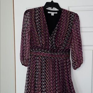 Diane Von Furstenberg Multicolor Long Sleeve Dress